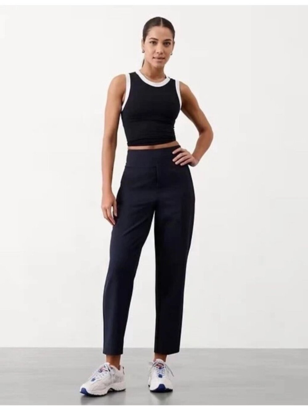NEW Athleta Endless Tapered High-Rise Pants Navy Pull-On 12 Lightweight Casual